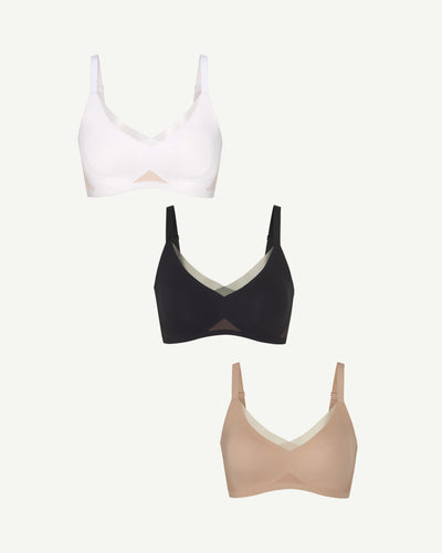 CrossOver Bra Triple Bundle shown in Astral / Runway / Sand