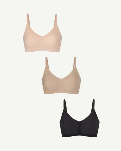 Silhouette Bra Triple Bundle shown in Blush / Sand / Vamp