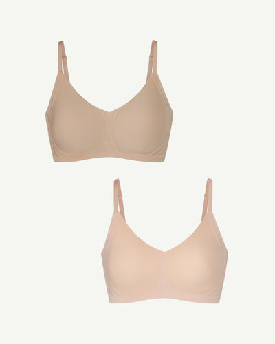 Silhouette Bra Bundle shown in Sand / Blush