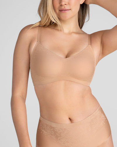 Silhouette Roses Bra shown in Sand